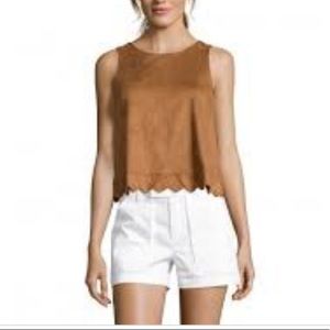 Super soft Faux Suede scalloped tank top